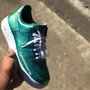 money green air force ones